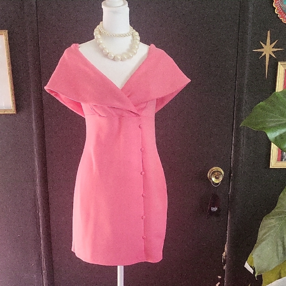 Elegant Pink Off-Shoulder Dress
